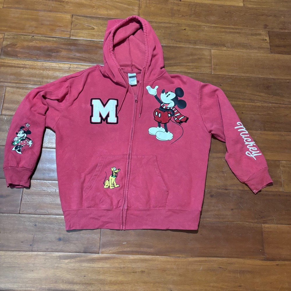 Disney Mickey Mouse‎ Holiday Full-Zip Hoodie|Retro Disneyworld Coquette|